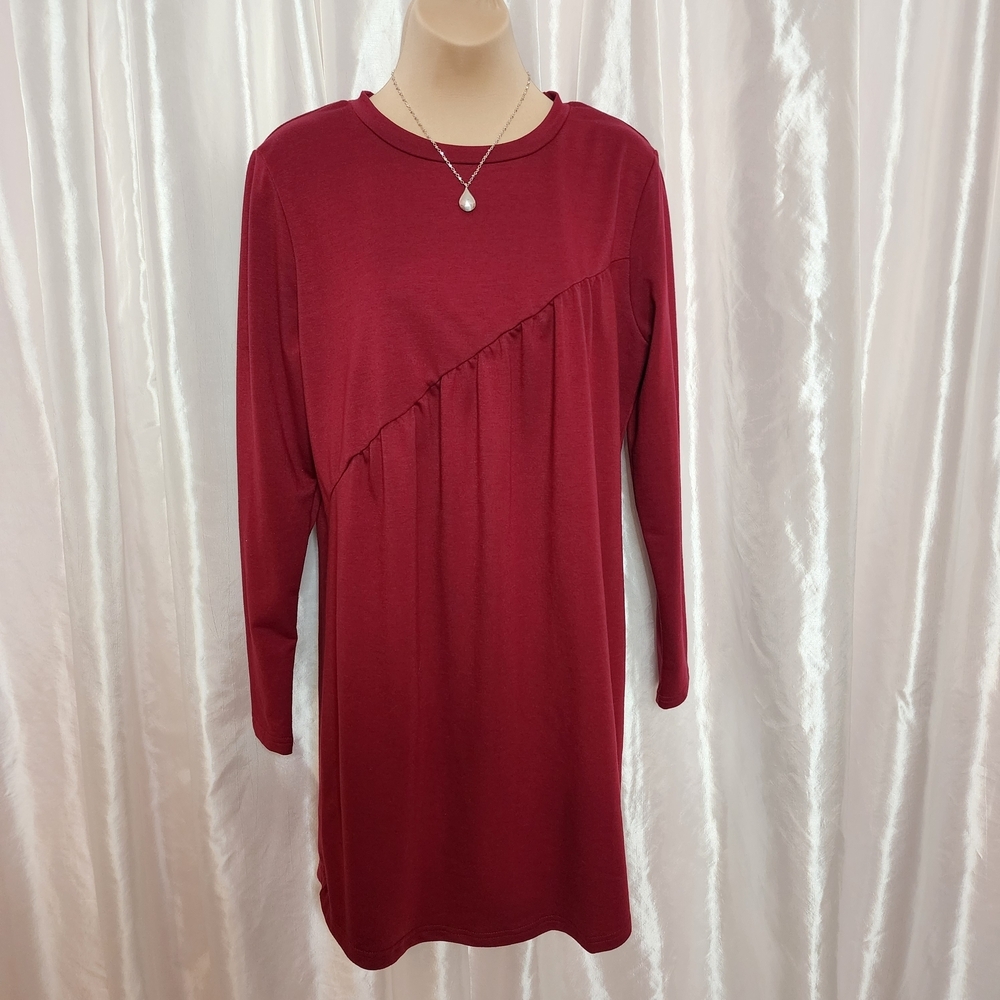 70. Pretty Garden Burgundy Mini Dress - Medium